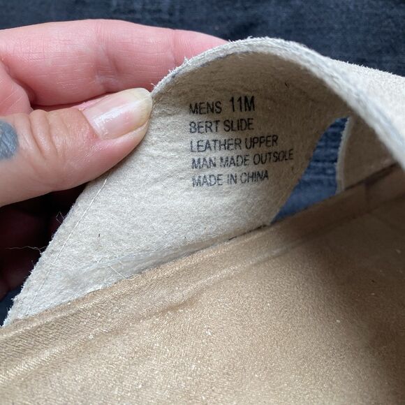 Woodstock Mens Suede Tan Bert Slides Shoes. Size 11 M. Summer Hippie. Boho. Cork - Picture 6 of 8
